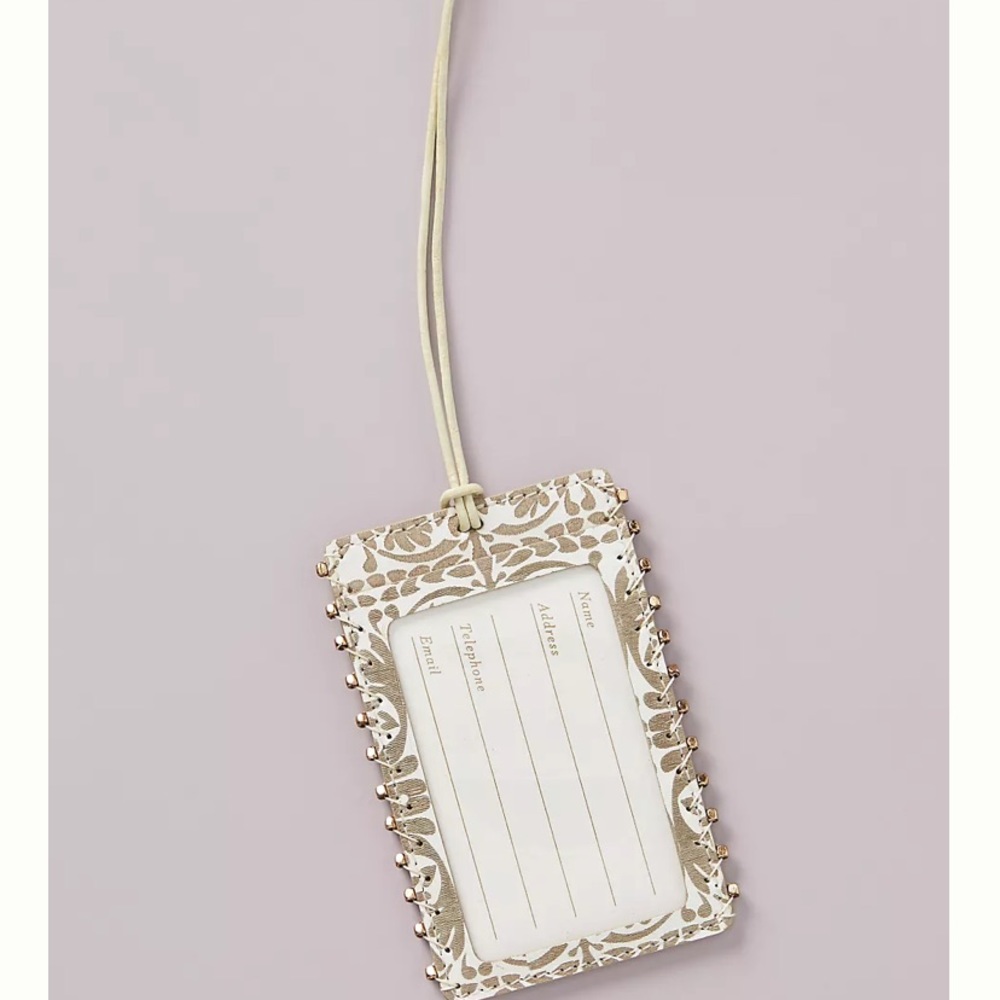 🆕 Anthropologie Raleigh Leather Luggage Tag - Picture 3 of 7